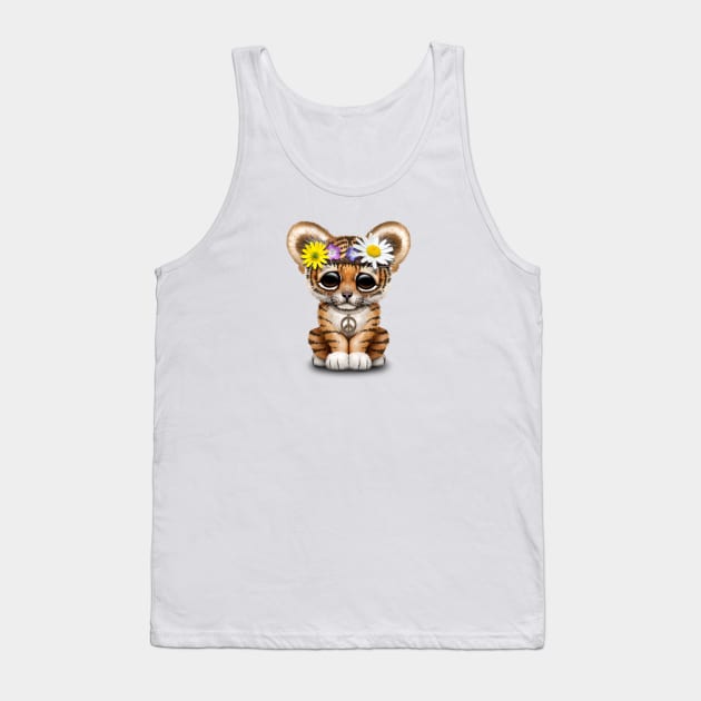 Cute Hippie Tiger Cub Tank Top by jeffbartels